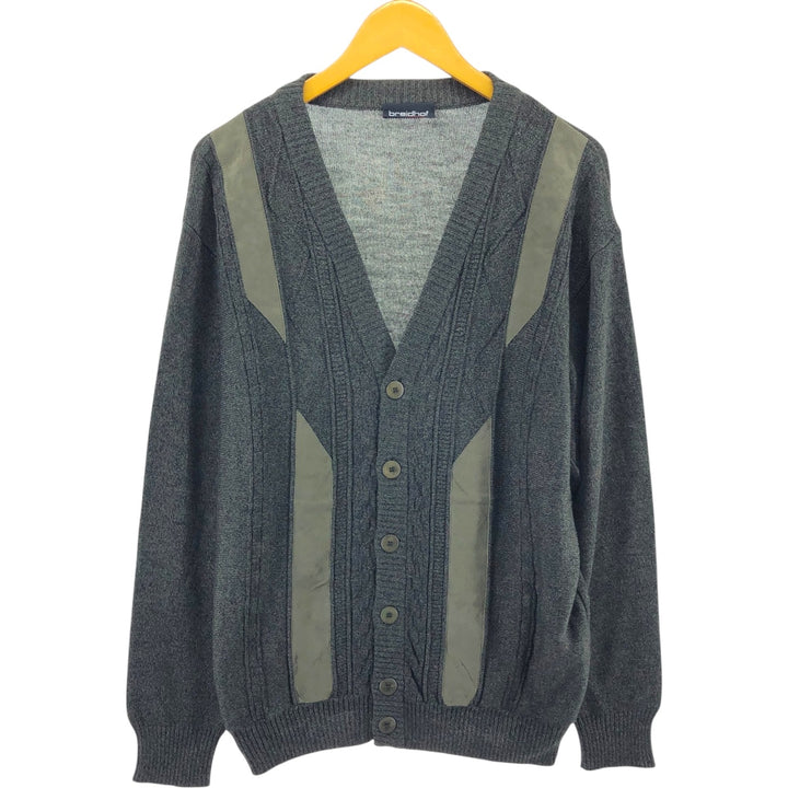 breidhof all-over print wool knit cardigan, men's size L /eaa468900