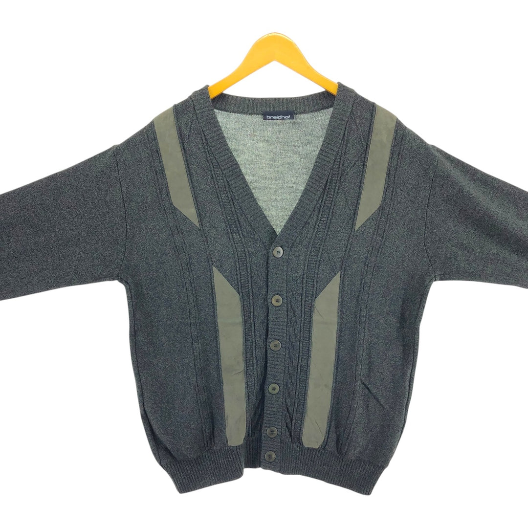 breidhof all-over print wool knit cardigan, men's size L /eaa468900