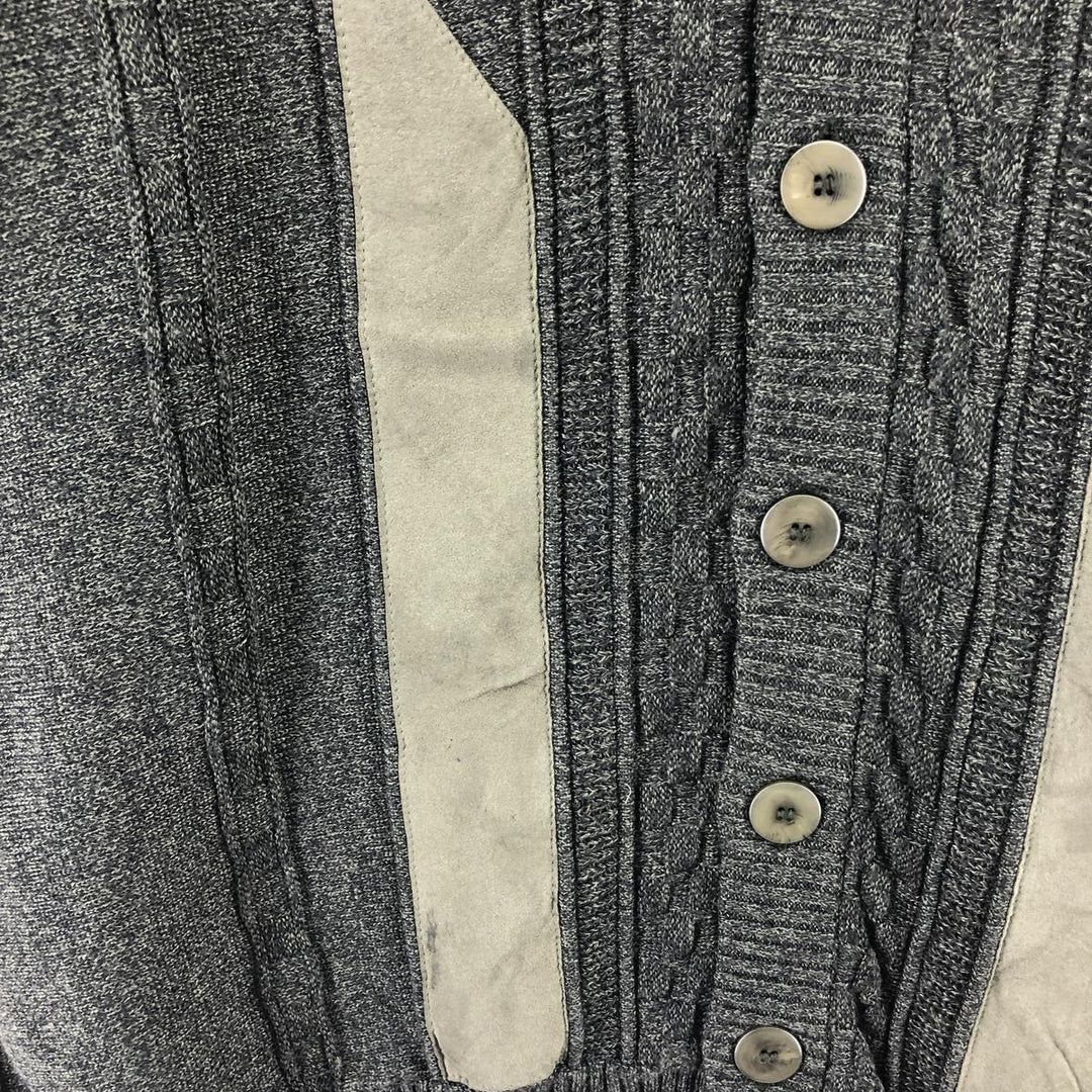 breidhof all-over print wool knit cardigan, men's size L /eaa468900