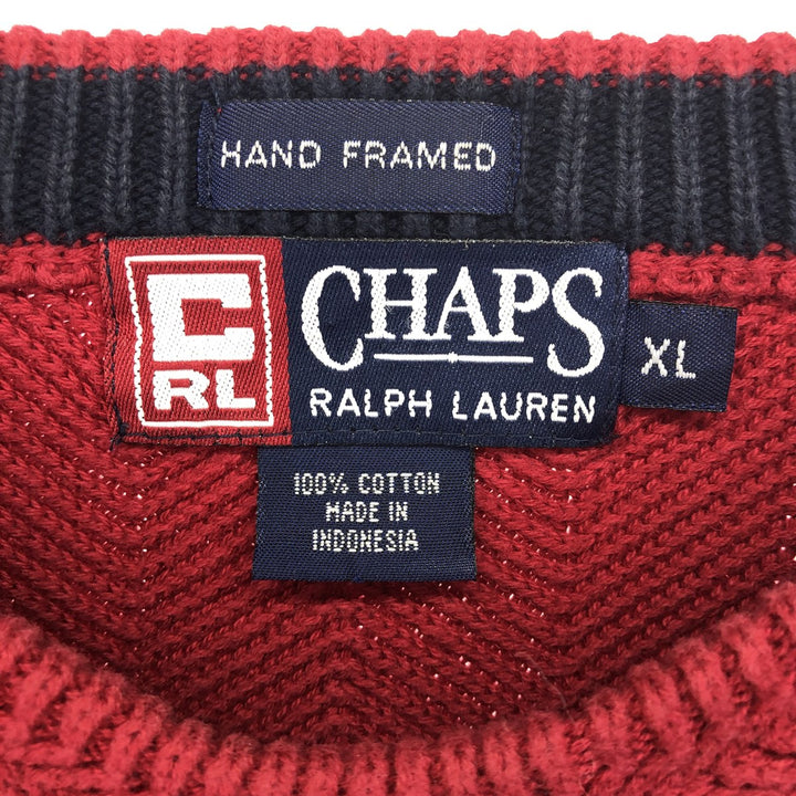 90'S Ralph Lauren CHAPS Herringbone Cotton Knit Sweater Men's XL Vintage /eaa468926
