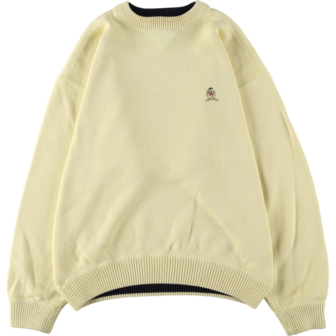 90s~ Tommy Hilfiger Cotton Knit Sweater Men's XXL Vintage cotton unbleached Vintage Second Hand