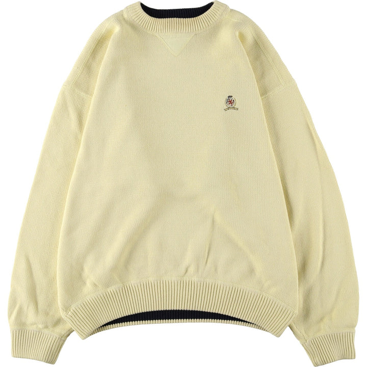90s~ Tommy Hilfiger Cotton Knit Sweater Men's XXL Vintage cotton unbleached Vintage Second Hand
