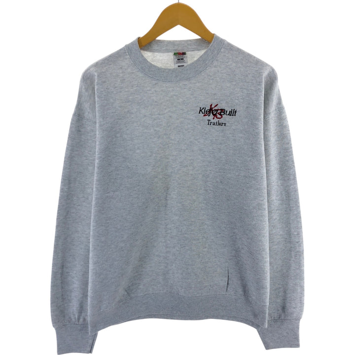 90s-00'S Fruit of the Loom Kiefer Built Trailers Advertising Sweatshirt, Men's Size L cotton gray type Vintage Second Hand