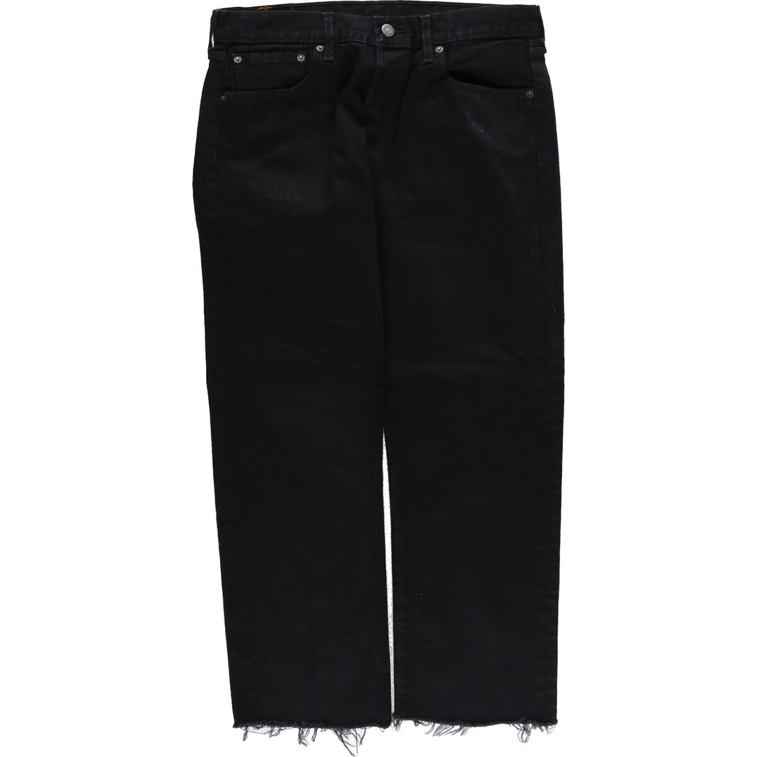 Levi's 501 Cut-off Black Denim Straight Denim Pants Men's W34 equivalent / eaa469041