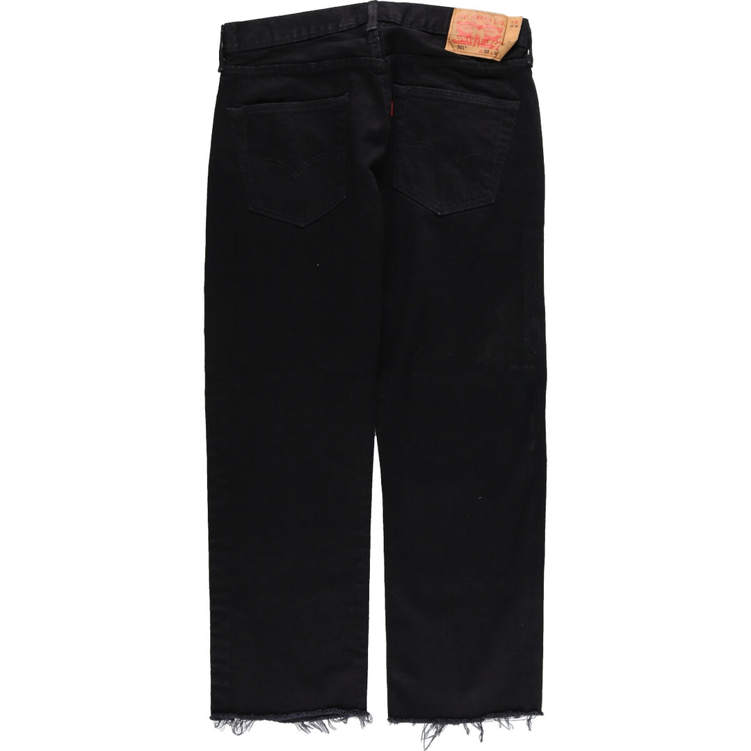 Levi's 501 Cut-off Black Denim Straight Denim Pants Men's W34 equivalent / eaa469041