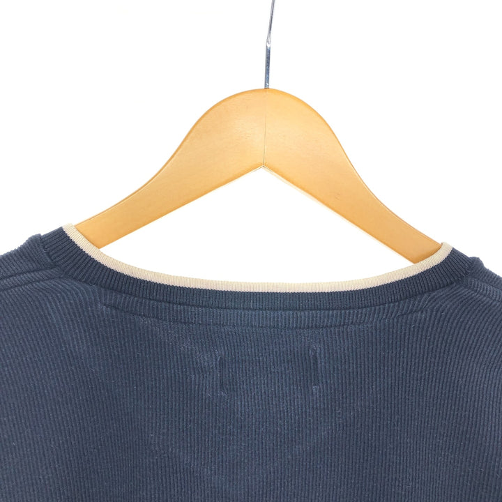 90'S Ralph Lauren CHAPS V-neck long T-shirt, men's size L, vintage cotton navy blue type Vintage Second Hand