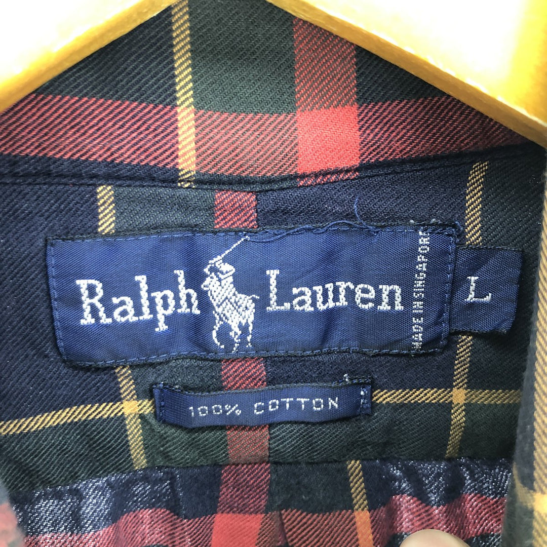 Ralph Lauren long sleeve button down check shirt, men's size L / eaa469132