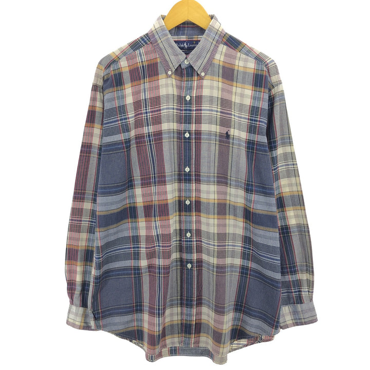 Ralph Lauren long sleeve button down check shirt, men's size L / eaa469144