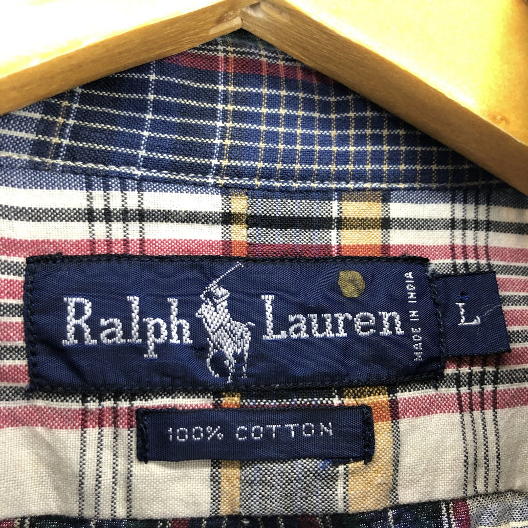 Ralph Lauren long sleeve button down check shirt, men's size L / eaa469144