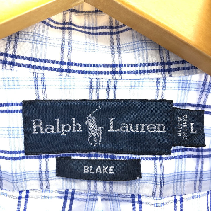 Ralph Lauren BLAKE long sleeve button down check shirt men's size L / eaa469145