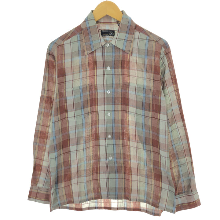 70'S JCPenney box shirt, long sleeve check shirt, men's size M, vintage / eaa469176