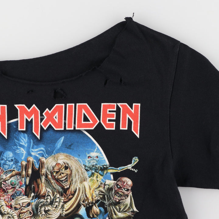 IRON MAIDEN Cut-off Band T-shirt, Men's M size / eaa469220