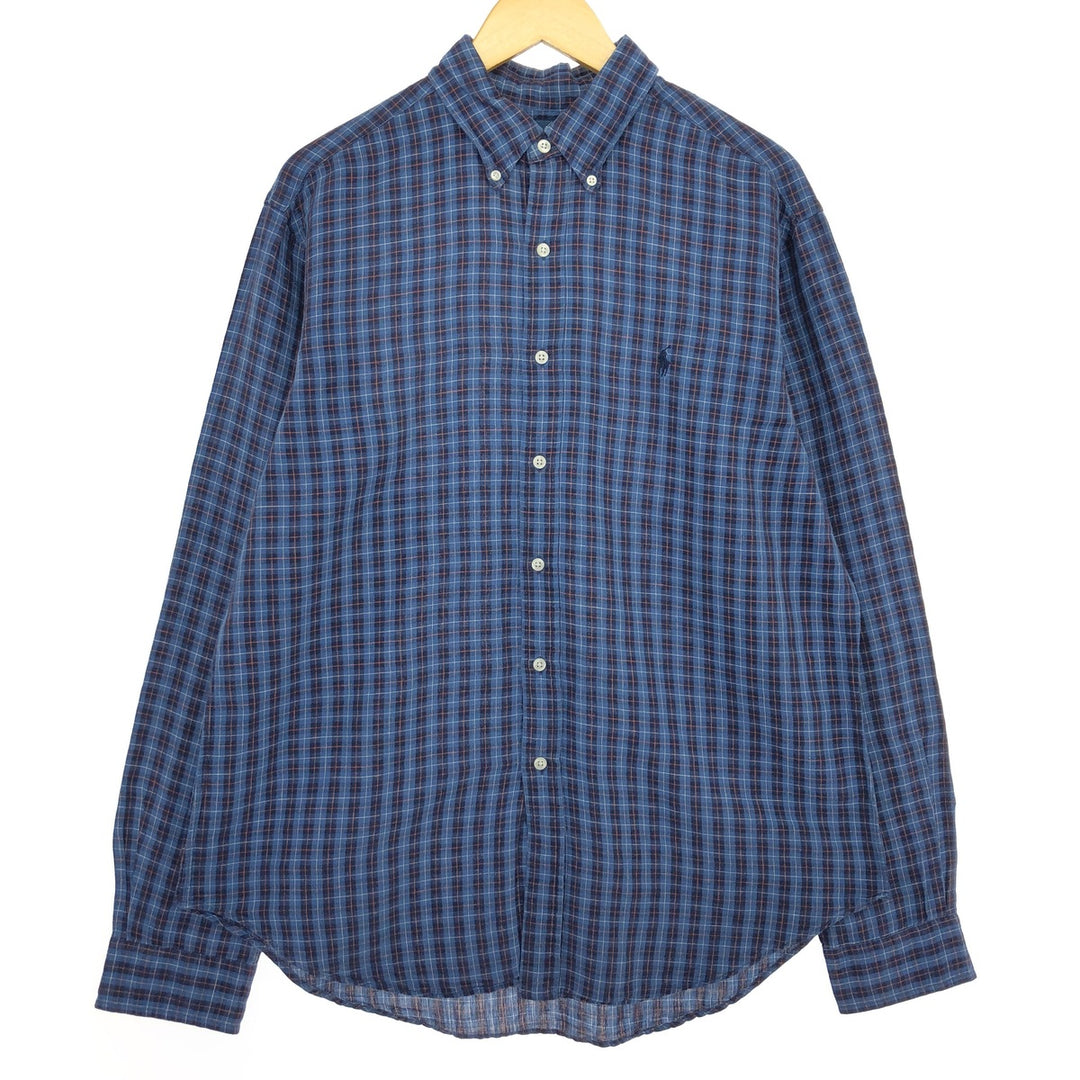 Ralph Lauren Classic Fit Long Sleeve Button Down Check Shirt Men's Size L / eaa469311