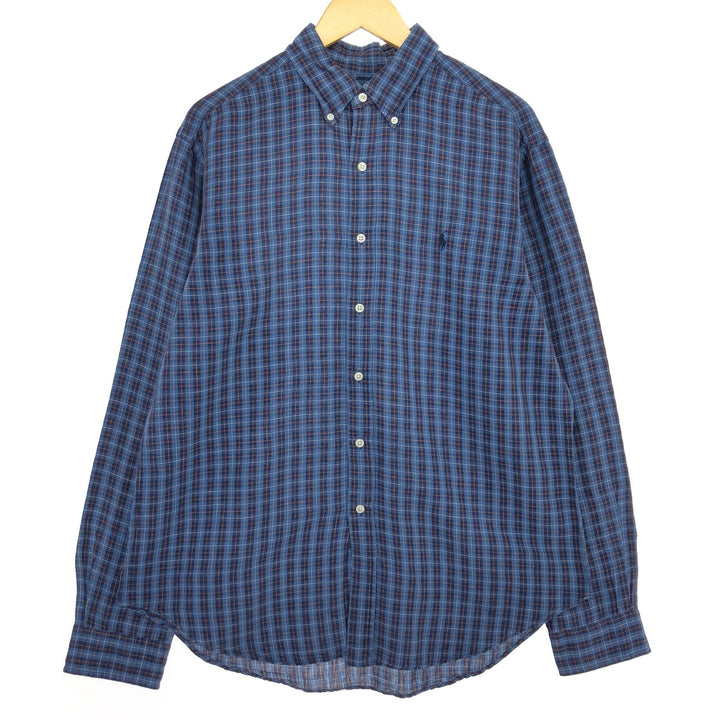 Ralph Lauren Classic Fit Long Sleeve Button Down Check Shirt Men's Size L / eaa469311