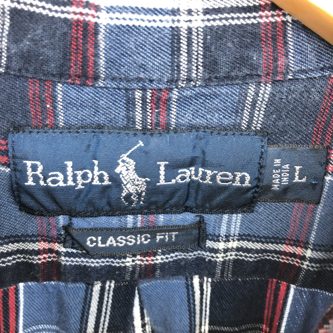 Ralph Lauren Classic Fit Long Sleeve Button Down Check Shirt Men's Size L / eaa469312