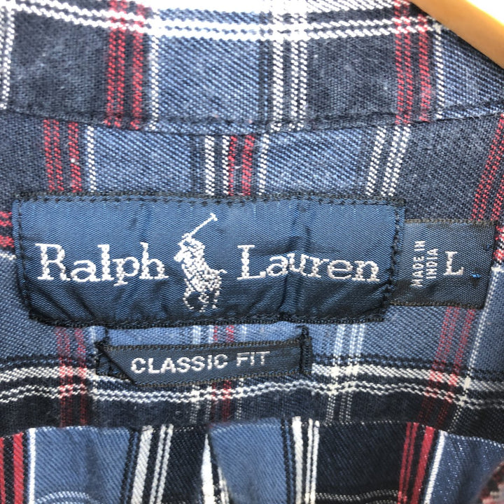 Ralph Lauren Classic Fit Long Sleeve Button Down Check Shirt Men's Size L / eaa469312