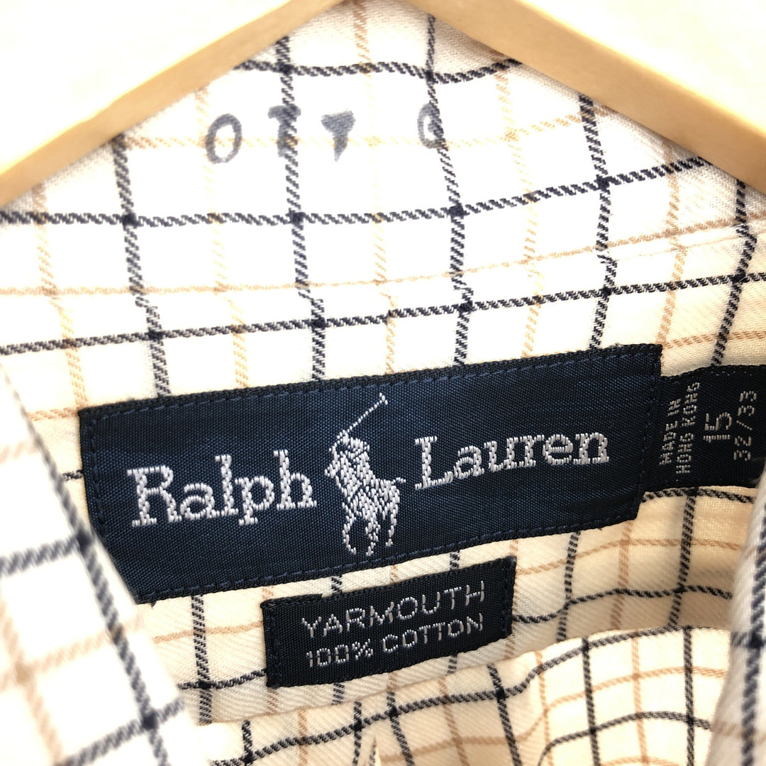 Ralph Lauren YARMOUTH Long Sleeve Button Down Check Shirt Men's M Size / eaa469314