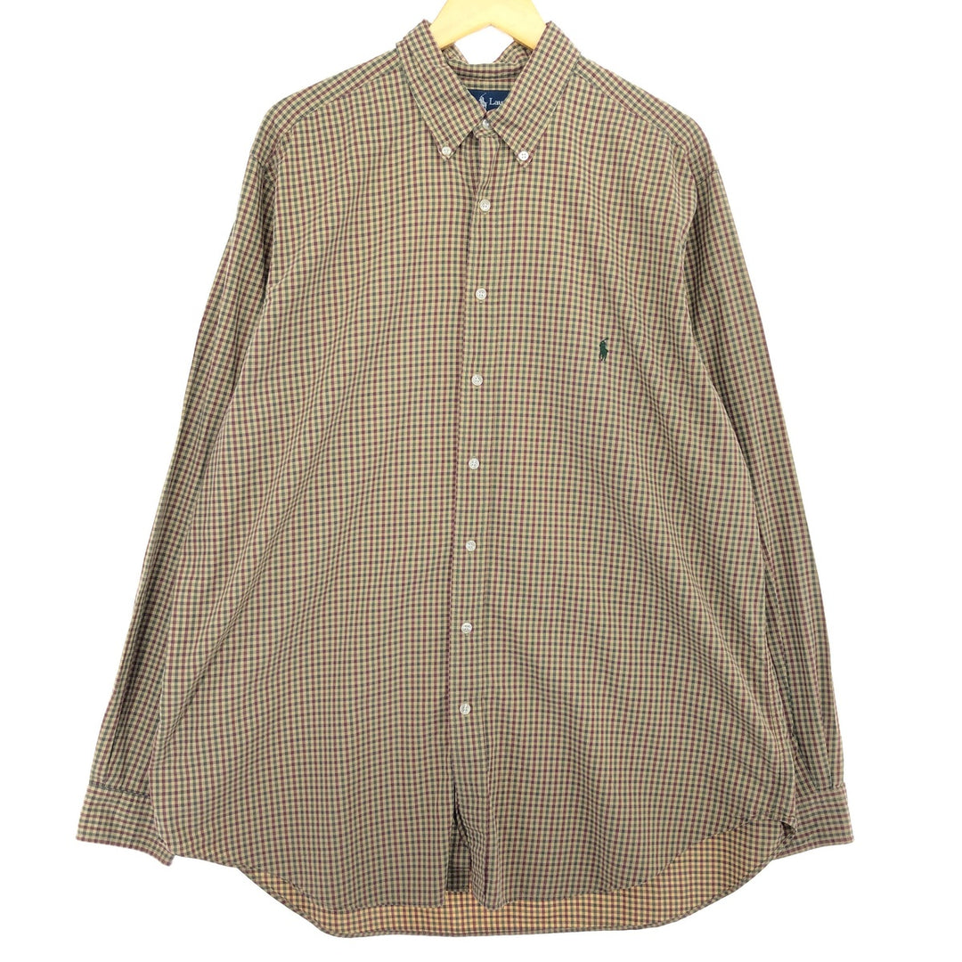 Ralph Lauren Classic Fit Gingham Check Long Sleeve Button Down Check Shirt Men's XL / eaa469316