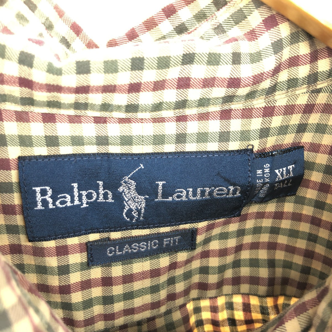Ralph Lauren Classic Fit Gingham Check Long Sleeve Button Down Check Shirt Men's XL / eaa469316
