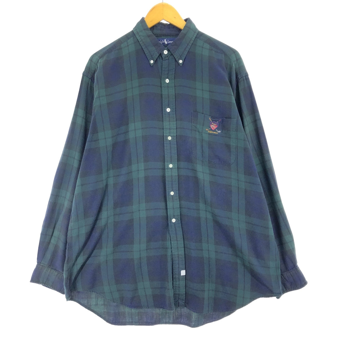 Ralph Lauren Blackwatch Check Long Sleeve Button-Down Check Shirt Men's XL / eaa469340