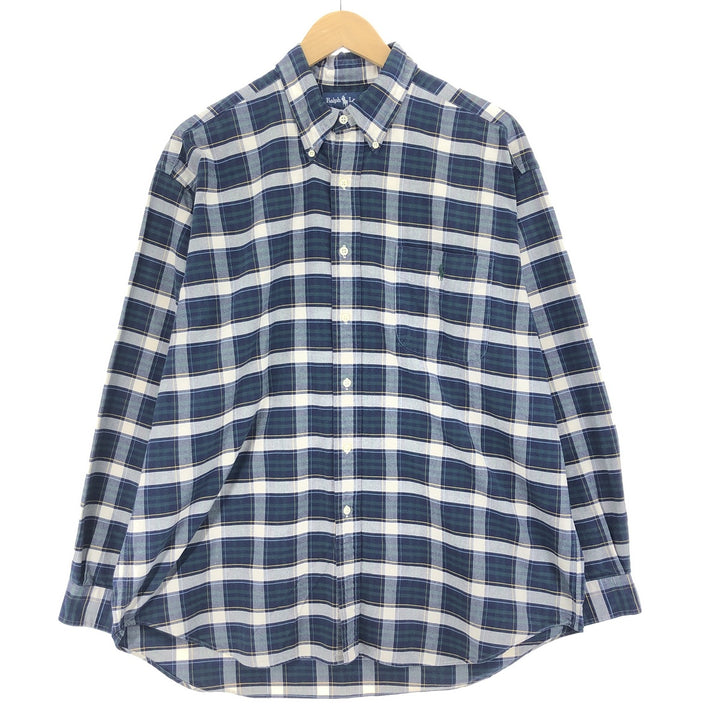 Ralph Lauren BIG SHIRT Long sleeve button-down check shirt Men's L size / eaa469347