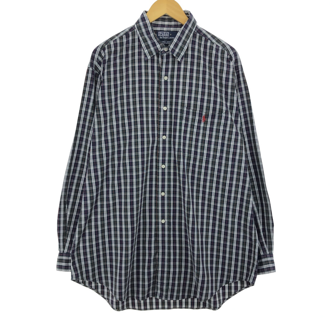 Ralph Lauren POLO by Ralph Lauren LOWELL SPORT long sleeve cotton check shirt, men's size L / eaa469360