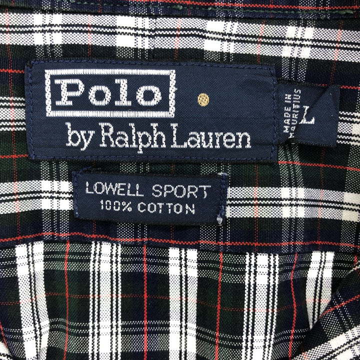 Ralph Lauren POLO by Ralph Lauren LOWELL SPORT long sleeve cotton check shirt, men's size L / eaa469360