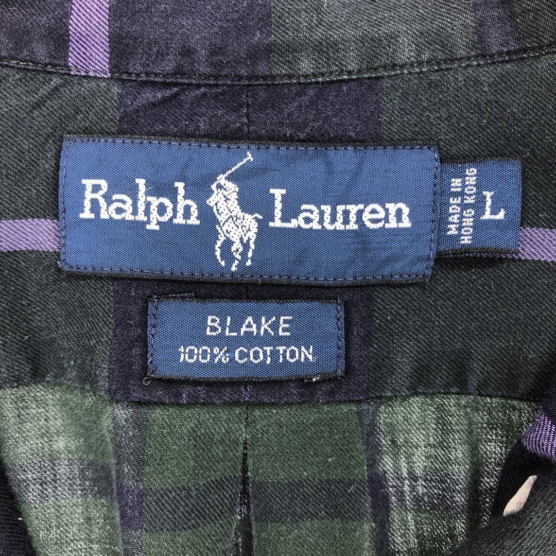 Ralph Lauren BLAKE long sleeve button down check shirt men's size L / eaa469363