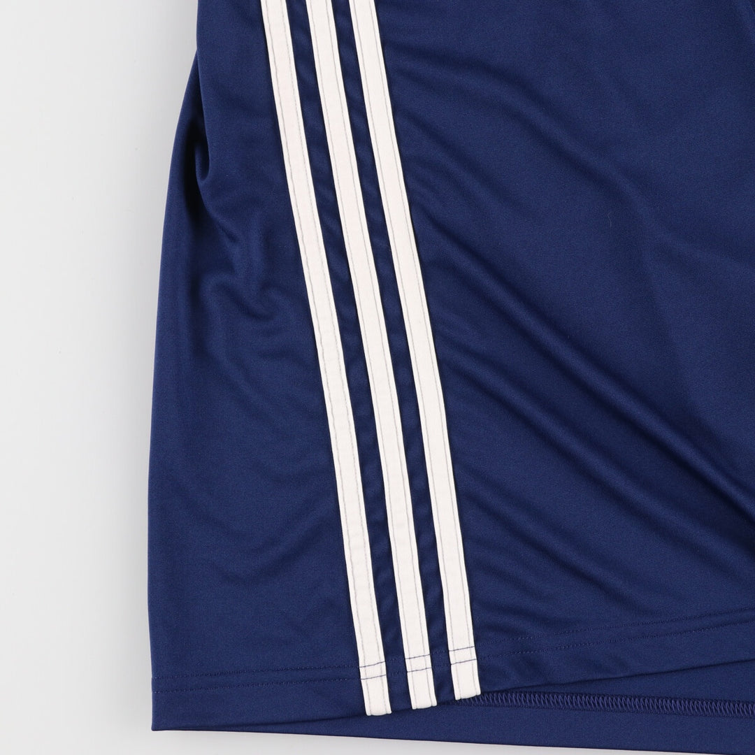 00'S Adidas CLIMA COOL V-neck soccer uniform game shirt men's size L polyester navy blue type Vintage Second Hand