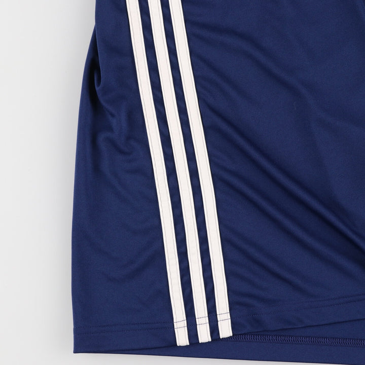 00'S Adidas CLIMA COOL V-neck soccer uniform game shirt men's size L polyester navy blue type Vintage Second Hand