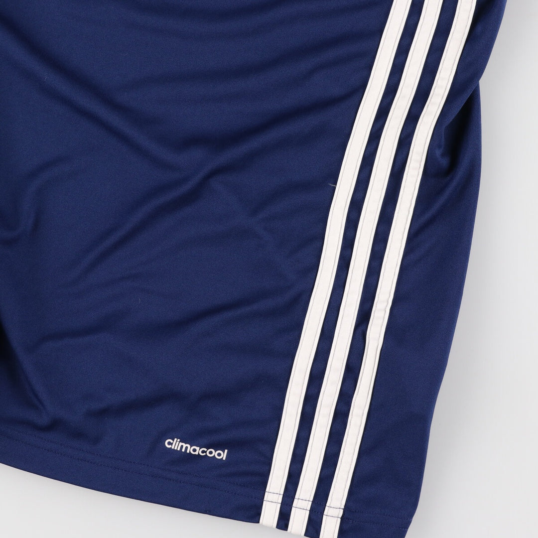 00'S Adidas CLIMA COOL V-neck soccer uniform game shirt men's size L polyester navy blue type Vintage Second Hand