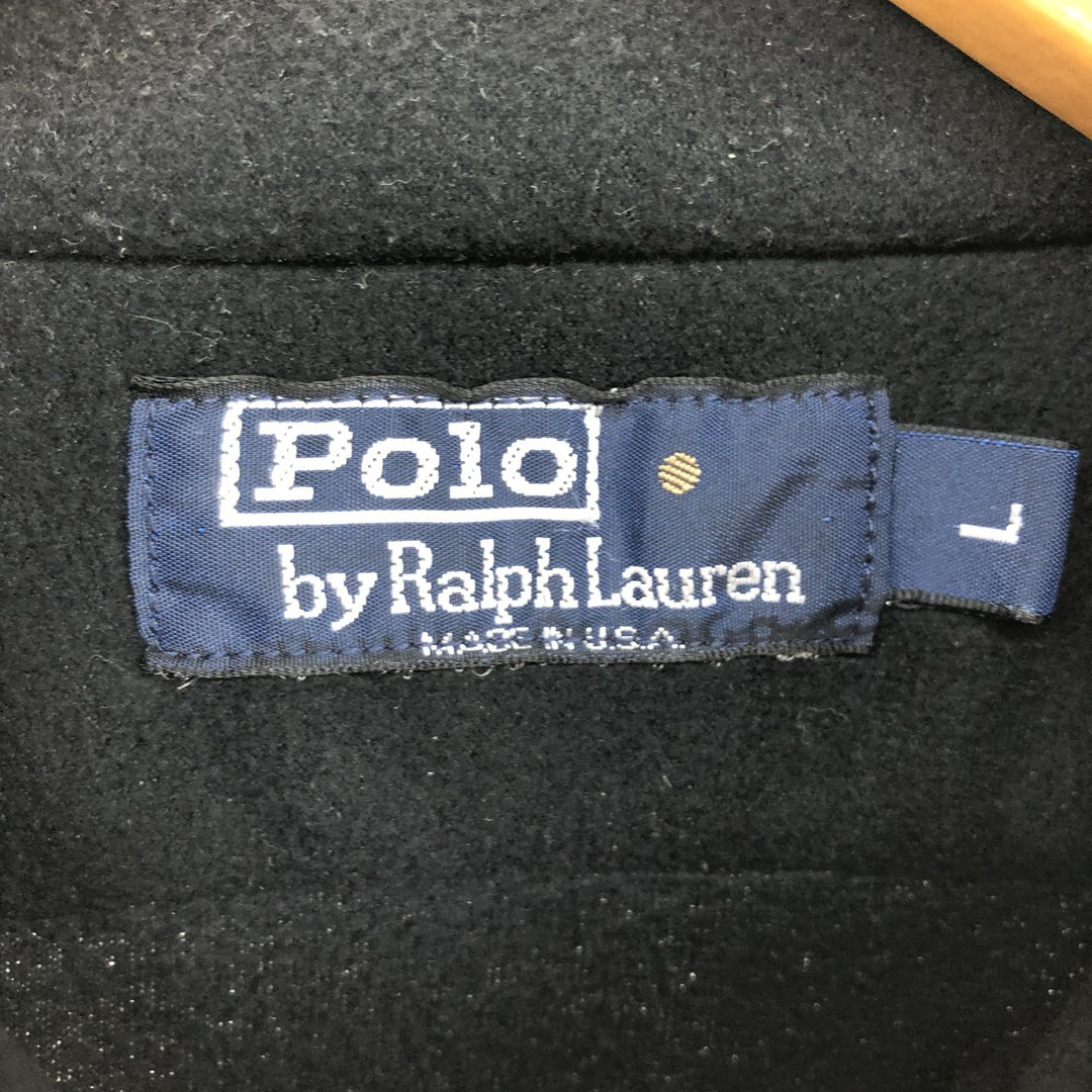 ~90'S Ralph Lauren POLO by Ralph Lauren fleece shirt jacket made in USA, men's size L, vintage / eaa469385