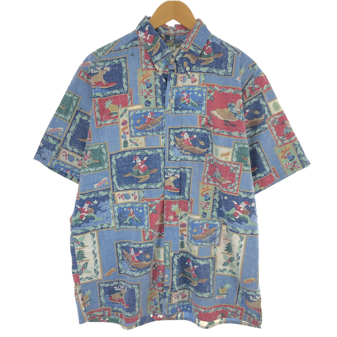 Reyn Spooner MELE KALIKIMAKA Christmas Limited Edition All-over Print Button-down Hawaiian Aloha Shirt Made in Hawaii Men's L size /eaa469422