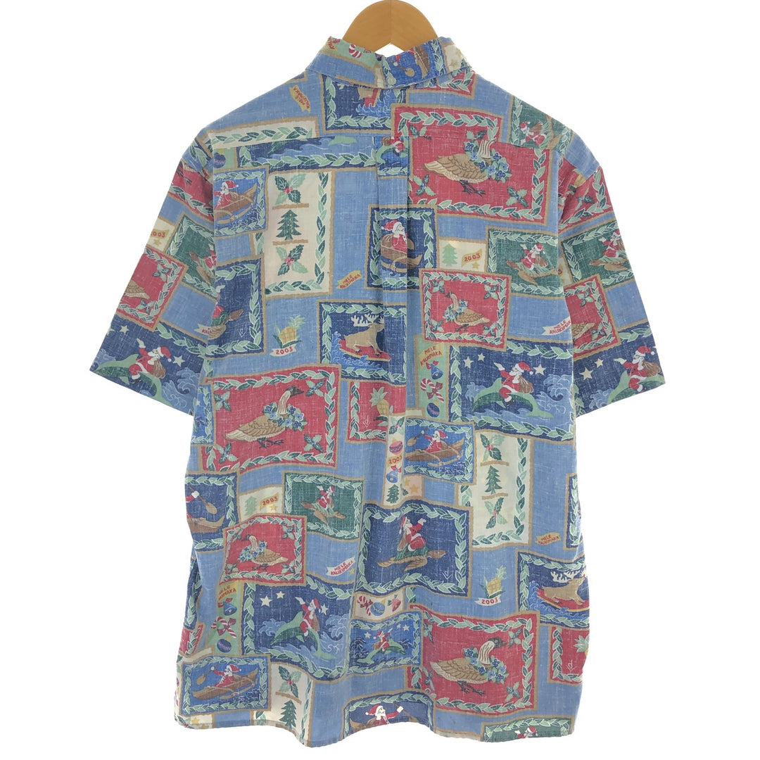 Reyn Spooner MELE KALIKIMAKA Christmas Limited Edition All-over Print Button-down Hawaiian Aloha Shirt Made in Hawaii Men's L size /eaa469422