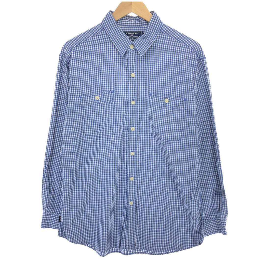 Ralph Lauren POLO SPORT Long Sleeve Cotton Check Shirt Men's Size L / eaa469459