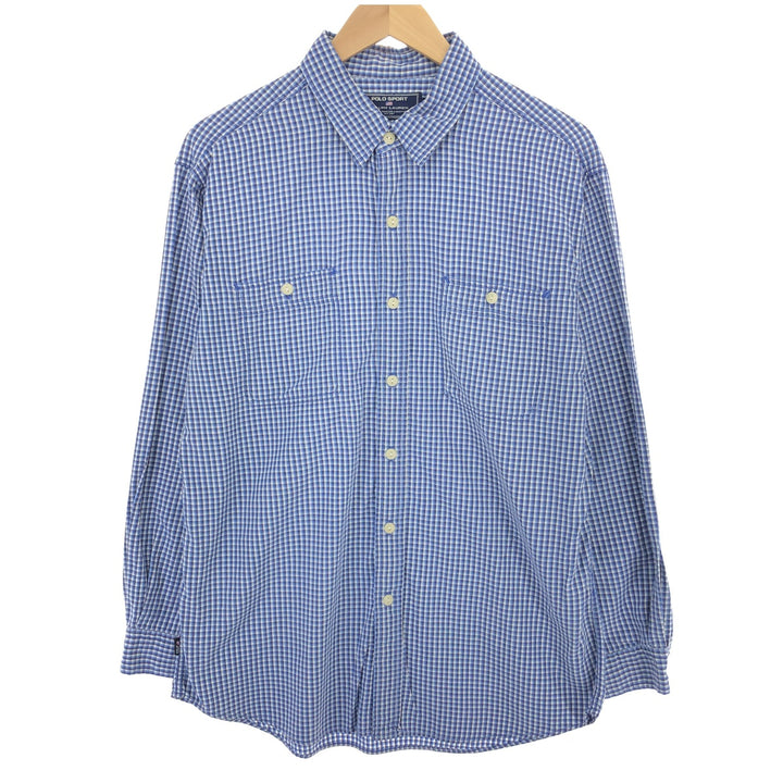 Ralph Lauren POLO SPORT Long Sleeve Cotton Check Shirt Men's Size L / eaa469459
