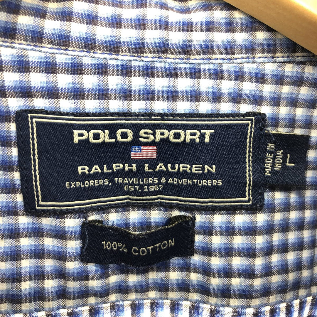 Ralph Lauren POLO SPORT Long Sleeve Cotton Check Shirt Men's Size L / eaa469459