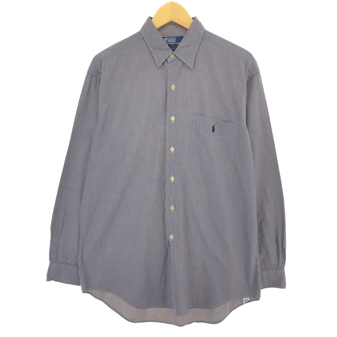 Ralph Lauren POLO by Ralph Lauren CRANE Long Sleeve Cotton Check Shirt Men's M Size / eaa469460