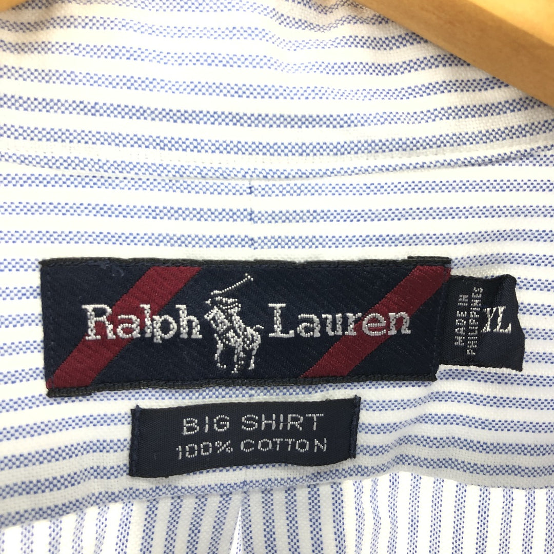 Ralph Lauren BIG SHIRT Long sleeve button-down striped shirt Men's XL equivalent /eaa469490