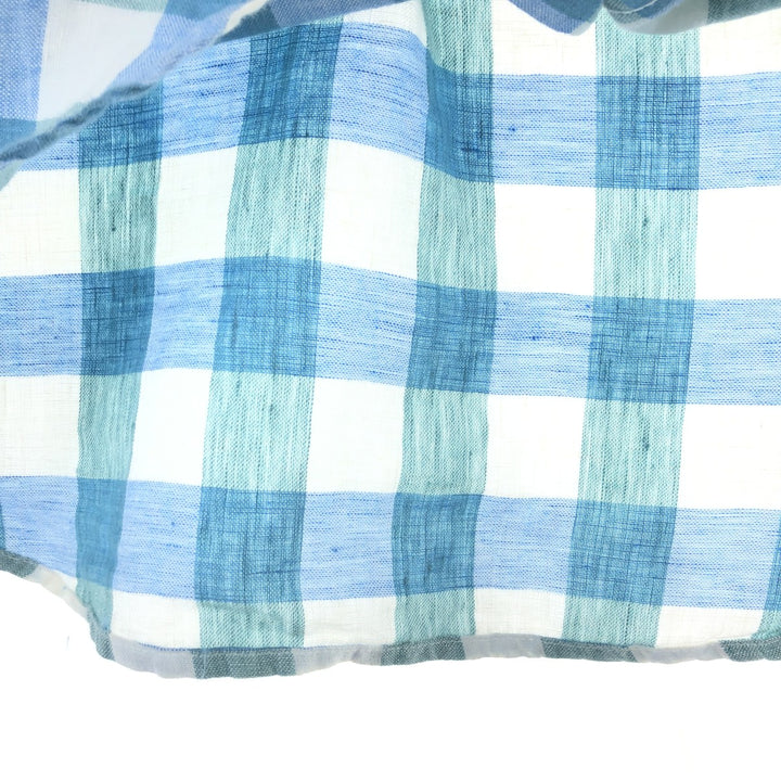 00'S LLBean SLIGHTLY FITTED Check Pattern Long Sleeve Linen Shirt Men's L Size Vintage /eaa469533