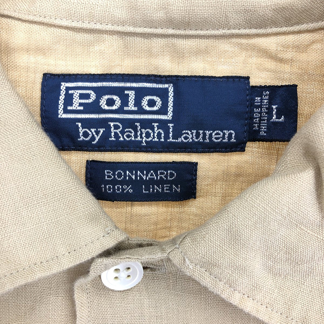 Ralph Lauren POLO by Ralph Lauren BONNARD wide collar long sleeve linen shirt men's L equivalent / eaa469537