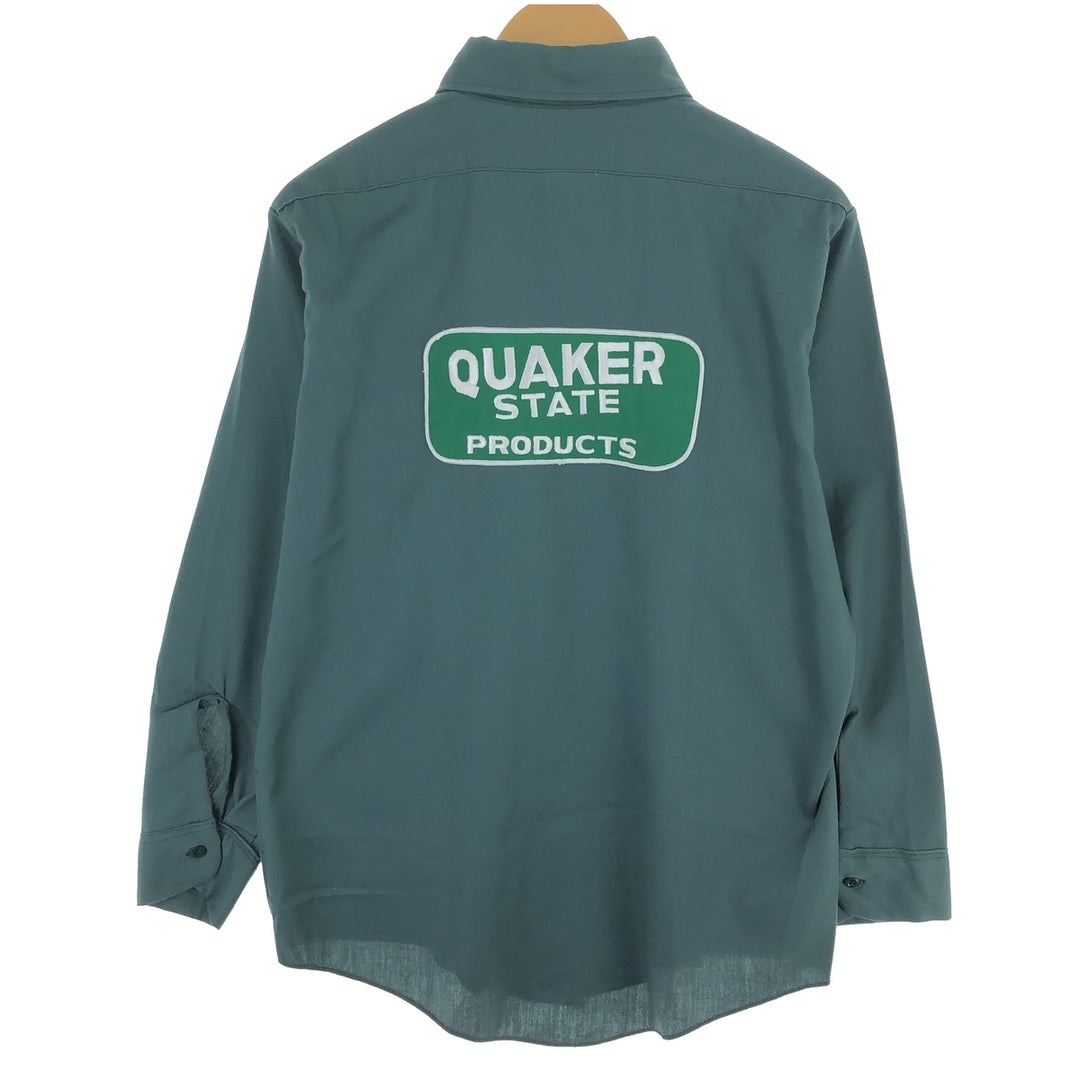 70'S Dickies Chain Embroidery Long Sleeve Work Shirt Made in USA Men's M Size Vintage /eaa469544