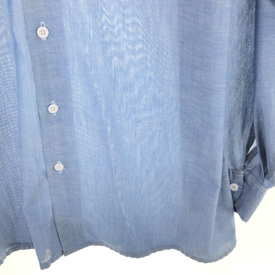 Dickies Chambray Long Sleeve Work Shirt, Men's Size L polyester Blue type light blue Vintage Second Hand