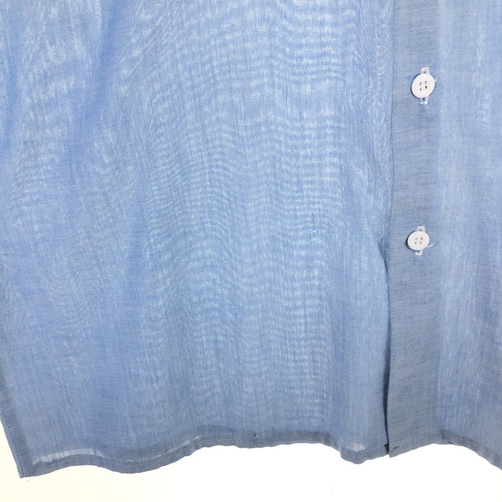 Dickies Chambray Long Sleeve Work Shirt, Men's Size L polyester Blue type light blue Vintage Second Hand