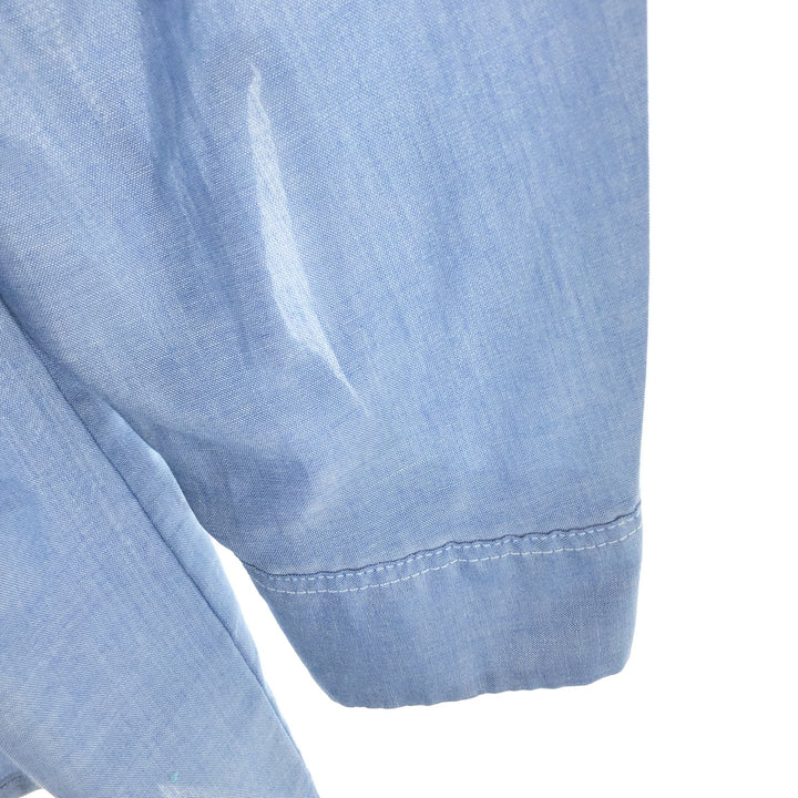 Dickies Chambray Long Sleeve Work Shirt, Men's Size L polyester Blue type light blue Vintage Second Hand