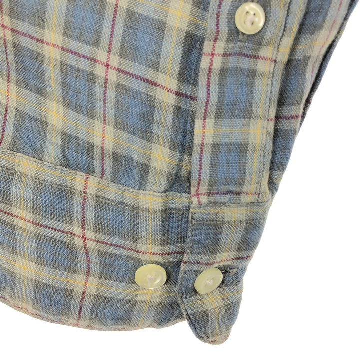 00'S Banana Republic Check Pattern Long Sleeve Linen Button Down Shirt Men's L size / eaa469663