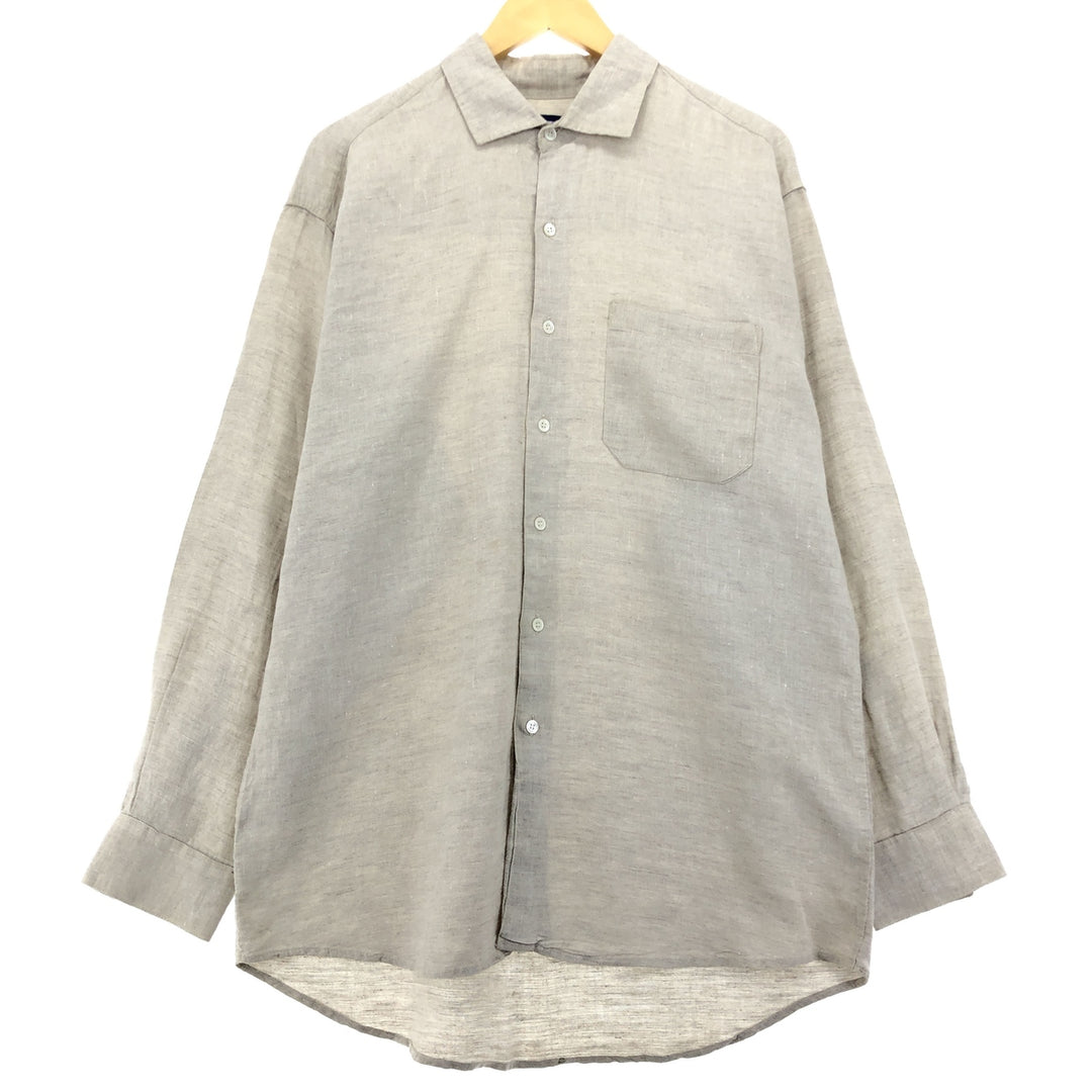 90'S GAP Old Gap Wide Collar Long Sleeve Linen Shirt Men's L Size Vintage /eaa469664