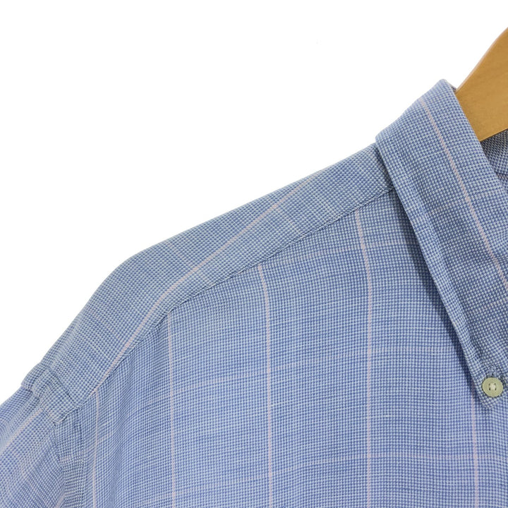 Ralph Lauren RALPH LAUREN GOLF Check Pattern Long Sleeve Silk x Linen Button Down Shirt Men's XL /eaa469665