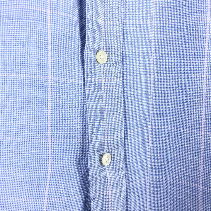 Ralph Lauren RALPH LAUREN GOLF Check Pattern Long Sleeve Silk x Linen Button Down Shirt Men's XL /eaa469665