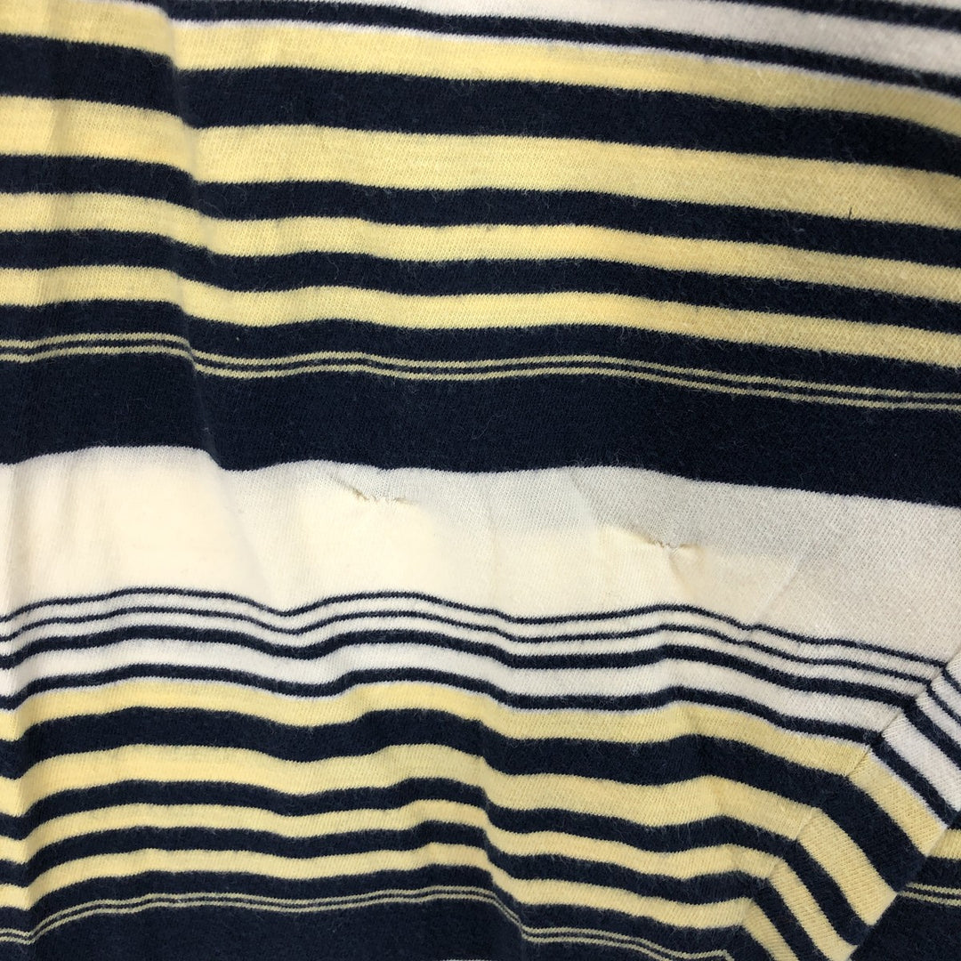 Vintage 90'S Tommy Hilfiger long-sleeved striped polo shirt, men's size XL cotton navy blue type Vintage Second Hand